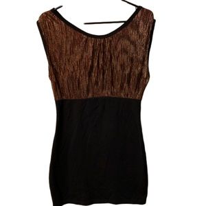 Women’s Copper and Black Mini Dress - Size Large